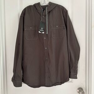 Molokai surf Co. Brown Lightweight Shirt Jacket Button Up Hooded